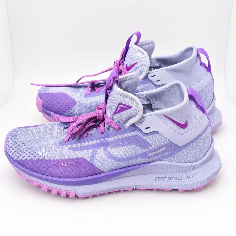 Nike React Pegasus Trail 4 GORE-TEX Running Shoes Purple Waterproof Womens 8.5